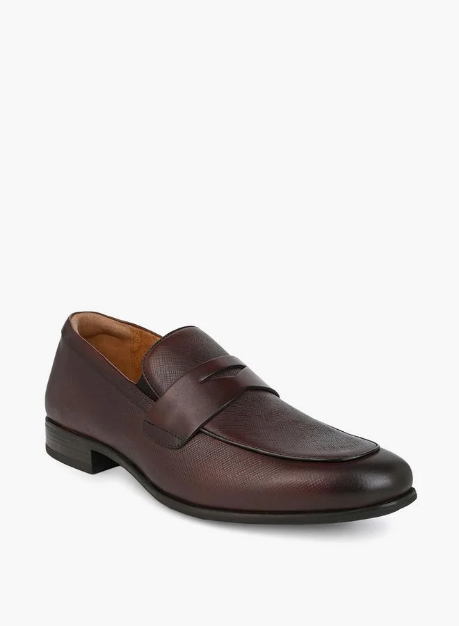 DUCHINI Men Textured Leather Loafers